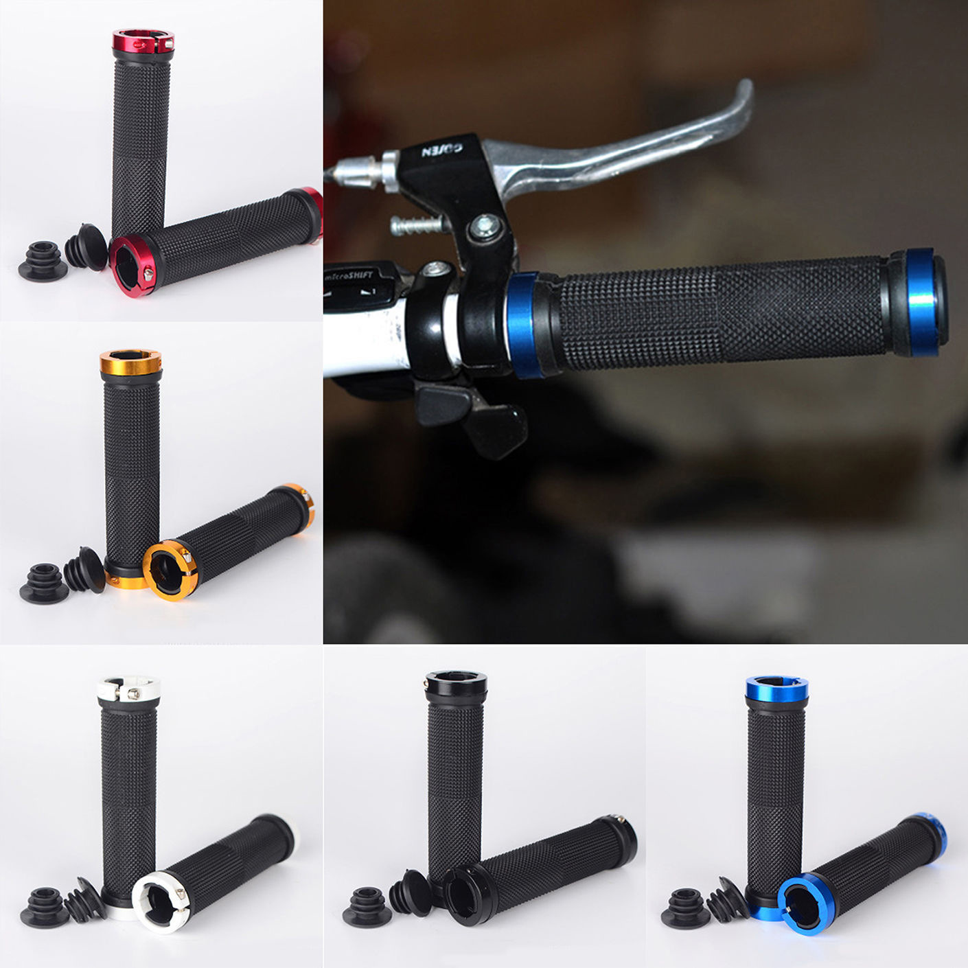 Mtb Grip Lock On - PE Rubber MTB Alloy Cuffs Bilateral