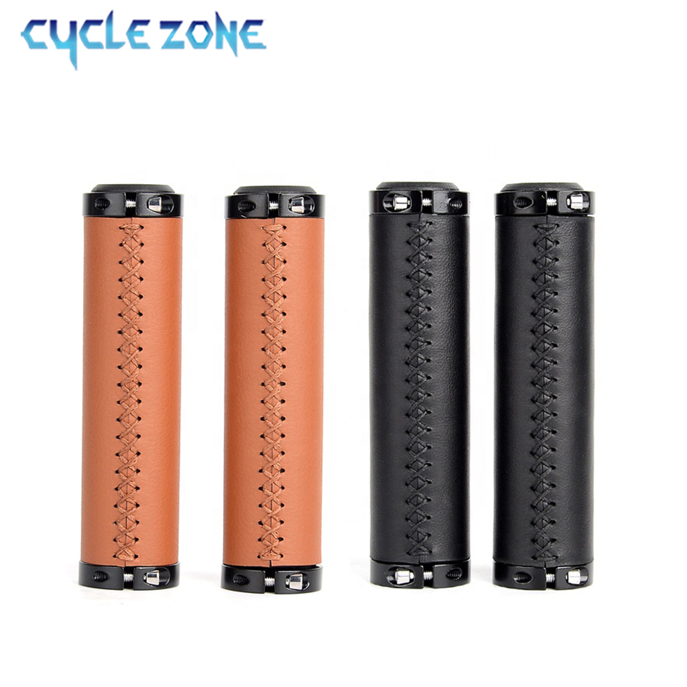 Mtb Grip Lock On - Bicycle Handlebar Grips Leather MTB Bike
