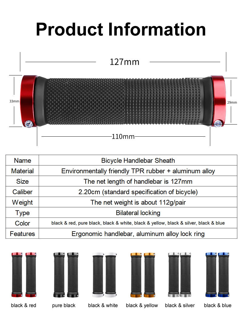 PE Rubber MTB Alloy Cuffs Bila – обзор и цена Mtb Grip Lock On